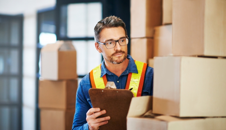 Funcionário checando acuracidade de estoque