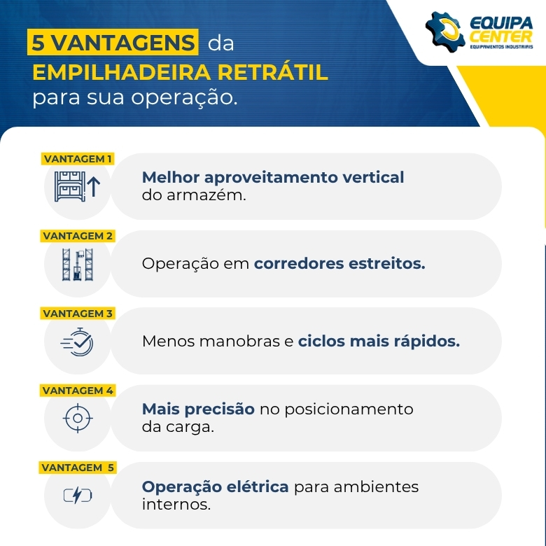 Vantagem Empilhadeira elétrica retrátil
